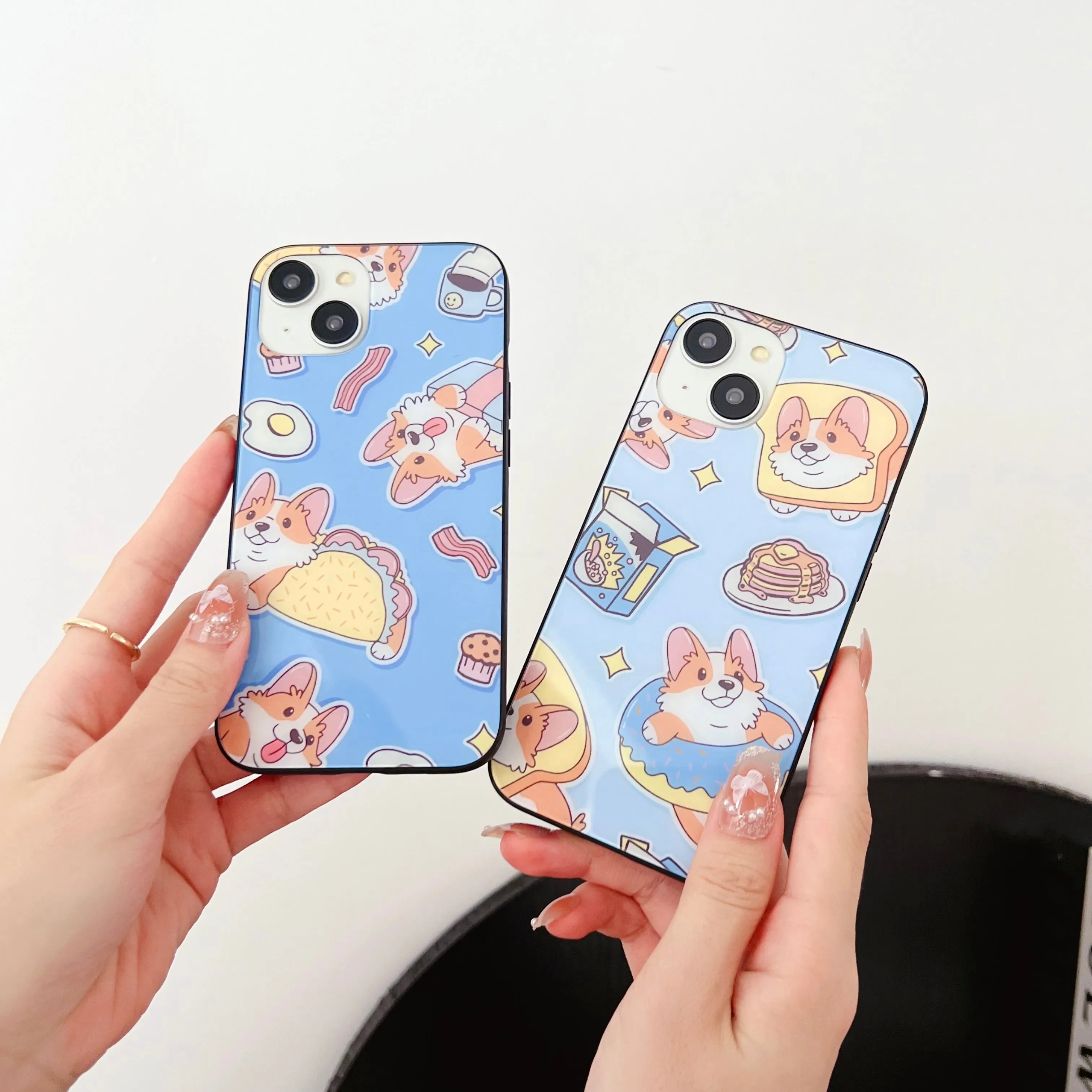 Cute Corgi Design Glass Case