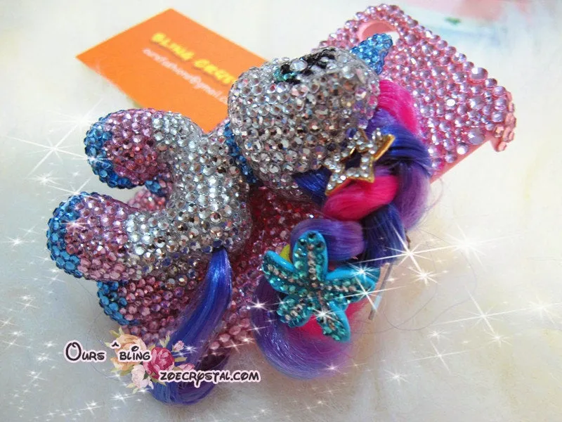 Czech/ Swarovski Cool My Little Pony / Little PEGASUS 3D Crystal BLING Cell Phone Case