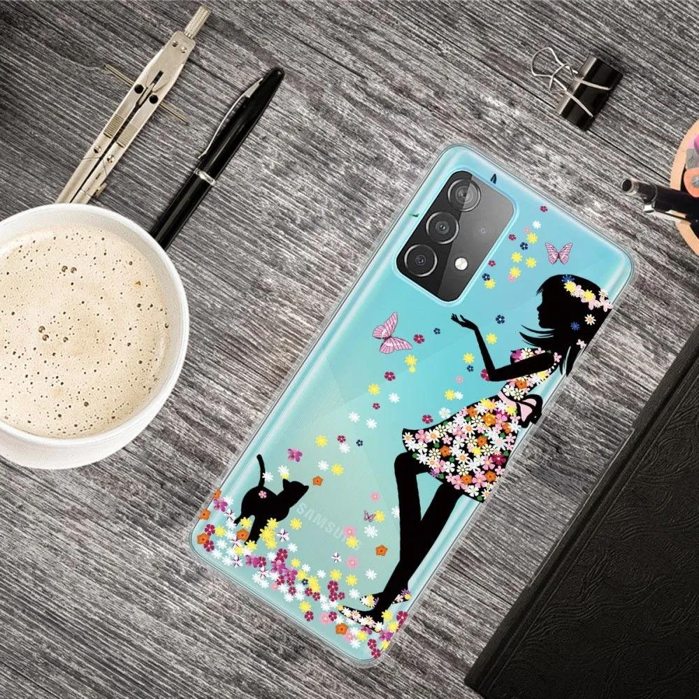 Deco Samsung Galaxy A73 case - Cat and Girl