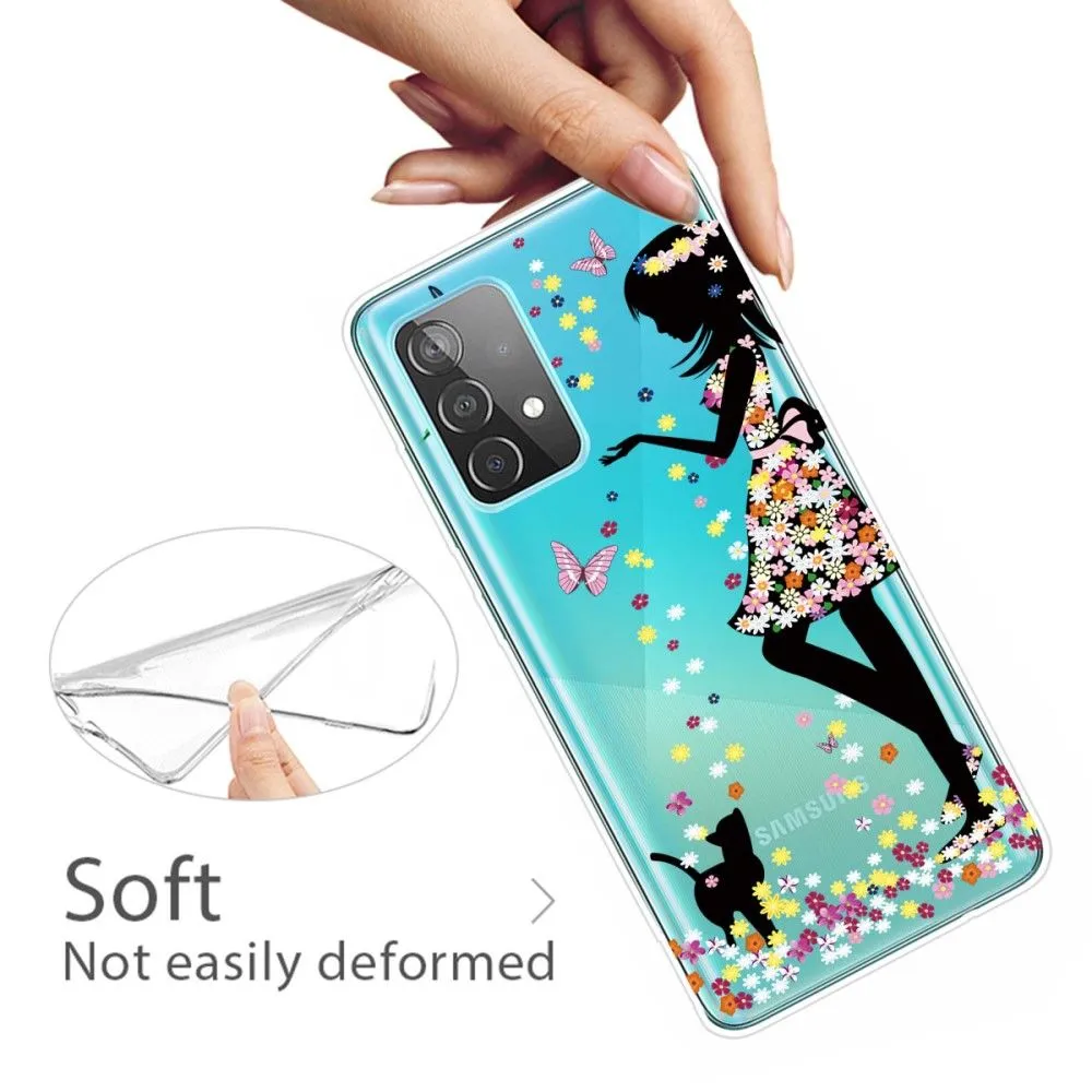 Deco Samsung Galaxy A73 case - Cat and Girl