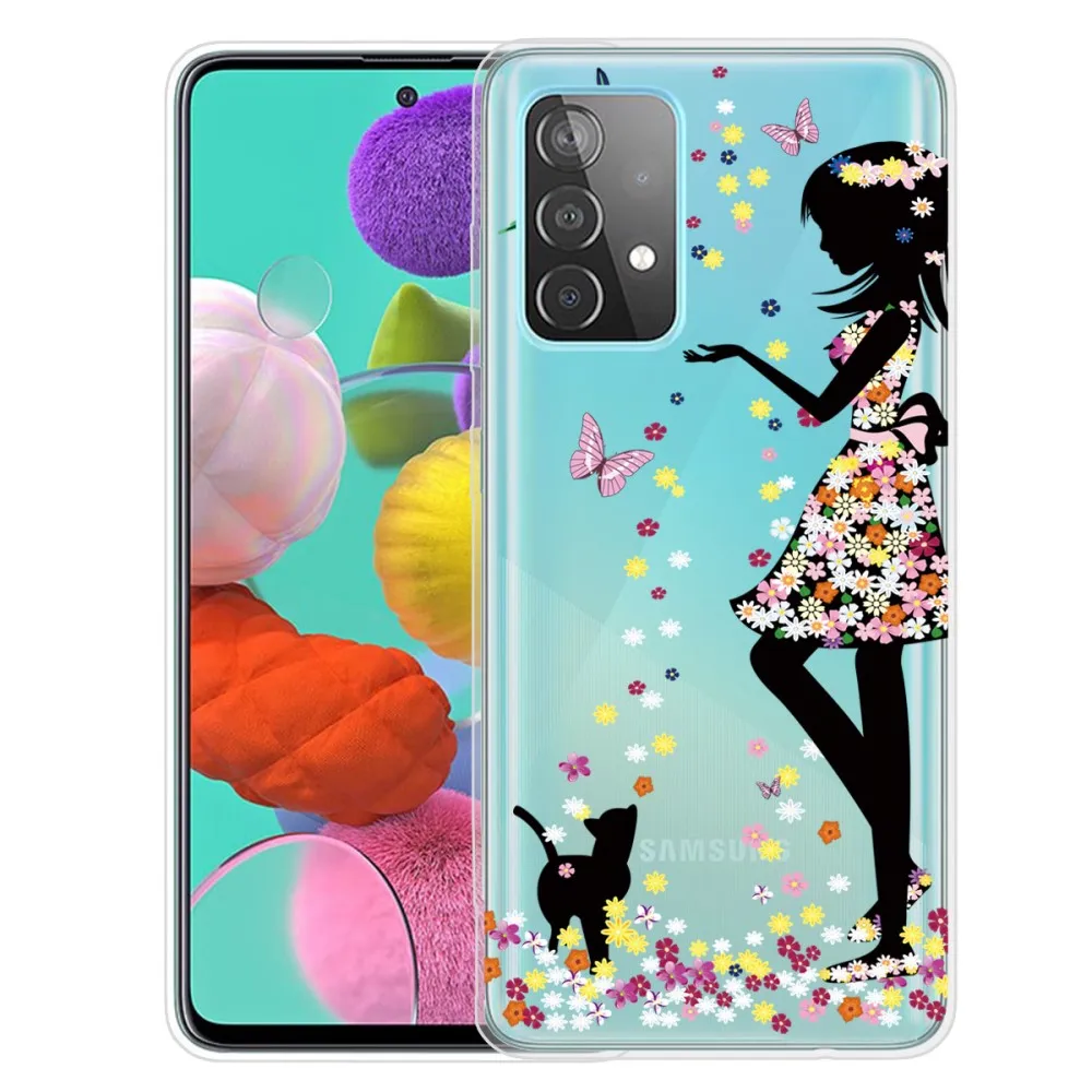 Deco Samsung Galaxy A73 case - Cat and Girl