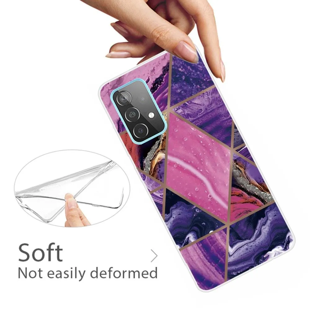 Deco Samsung Galaxy A73 case - Purple and Rose Marble