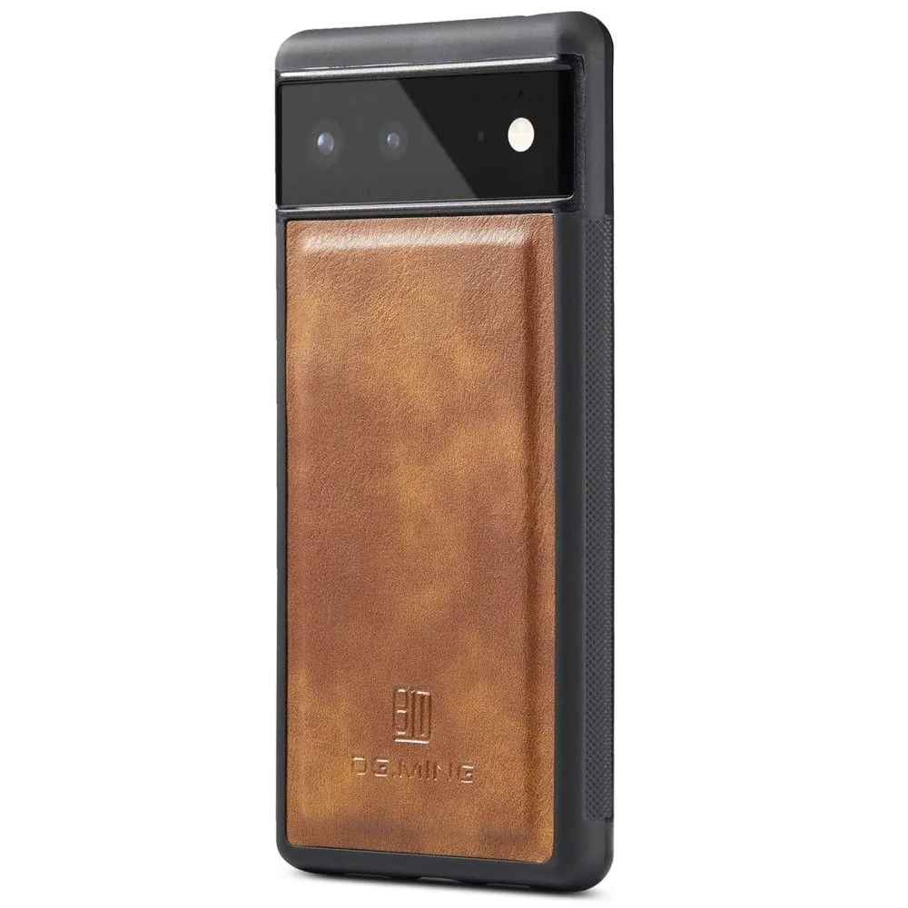 DG.MING Google Pixel 6 2-in-1 Wallet Case - Brown