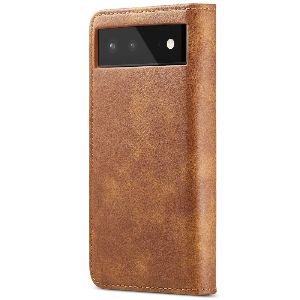 DG.MING Google Pixel 6 2-in-1 Wallet Case - Brown