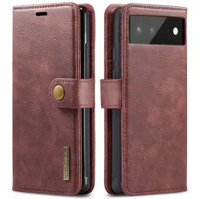 DG.MING Google Pixel 6 2-in-1 Wallet Case - Red