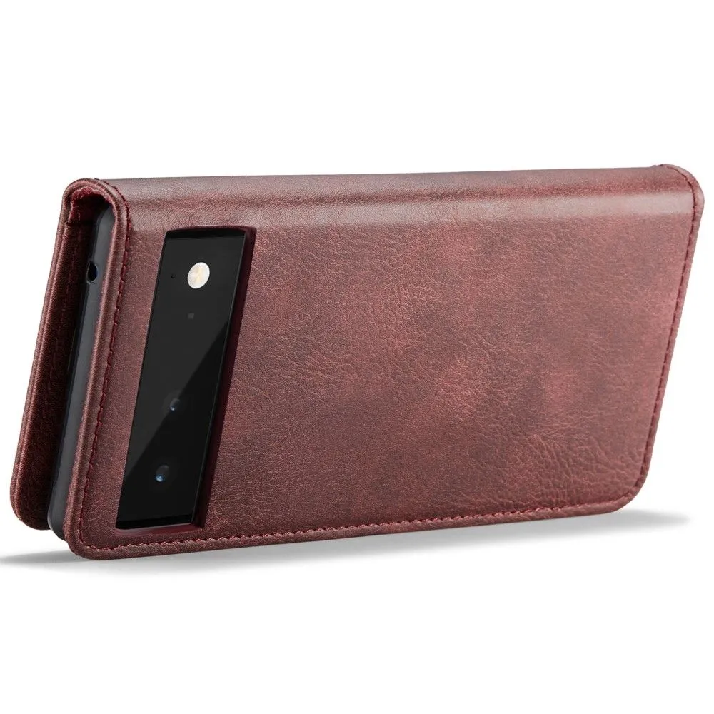 DG.MING Google Pixel 6 2-in-1 Wallet Case - Red