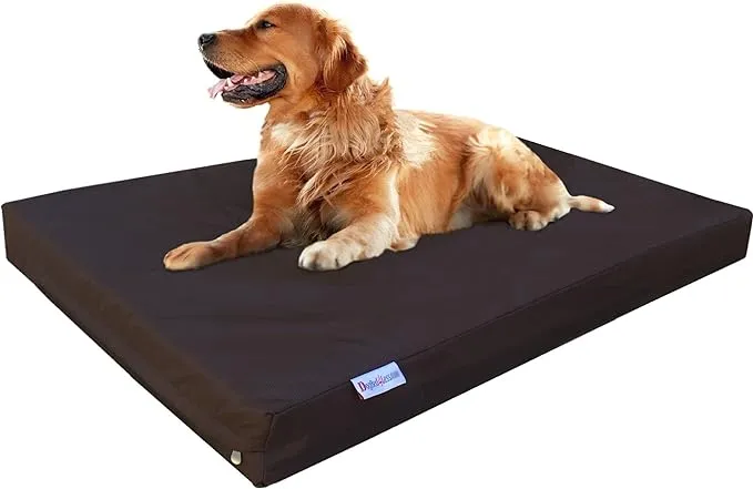 Dogbed4less Jumbo Extra Large Gel Infused Memory Foam Dog Bed with Heavy Duty Cover and Waterproof Liner, 55X37X8 Inches