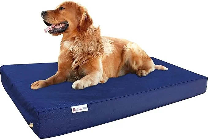 Dogbed4less Jumbo Extra Large Gel Infused Memory Foam Dog Bed with Heavy Duty Cover and Waterproof Liner, 55X37X8 Inches