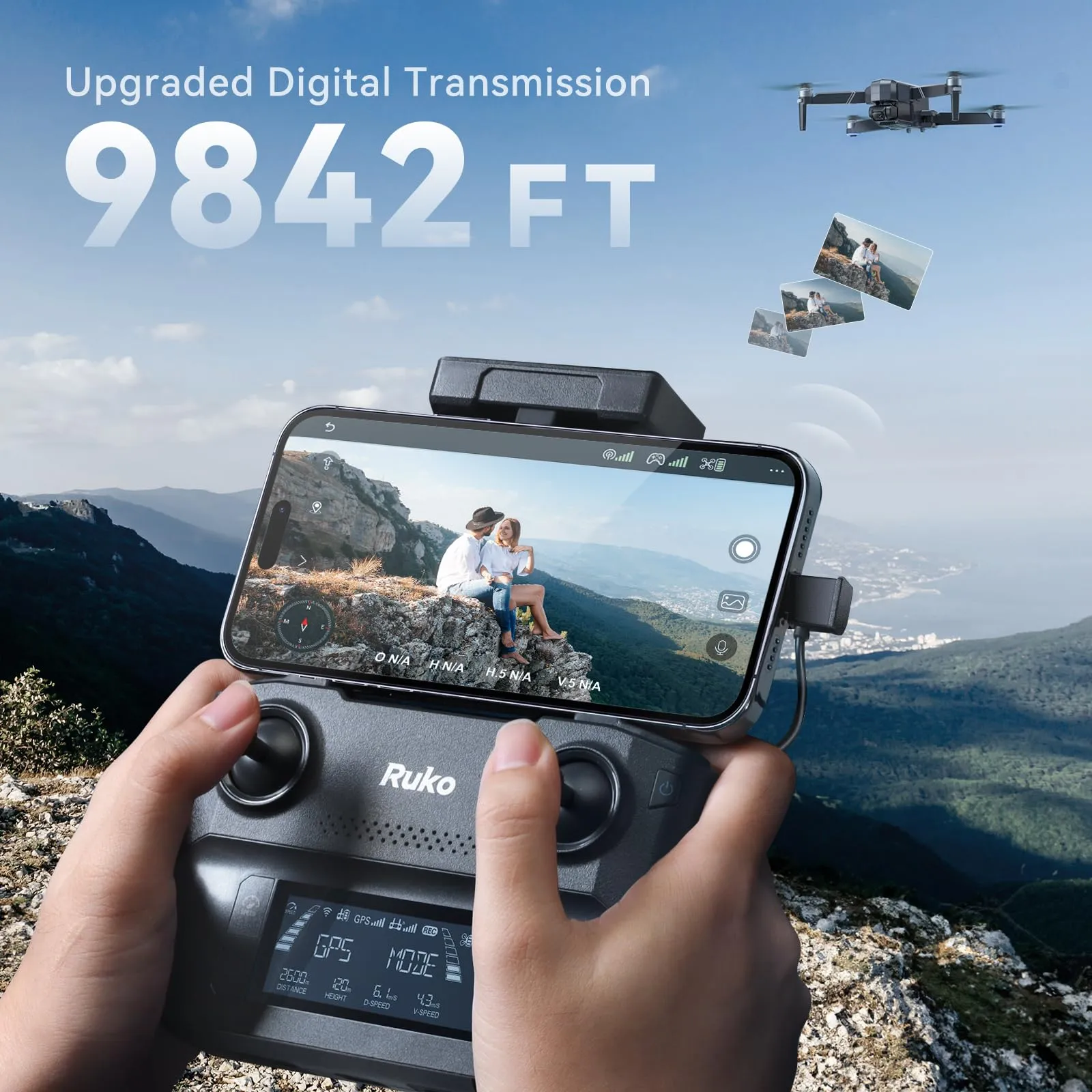 Drones with Camera for Adults 4K, 64Mins Flight Time, Gimbal & EIS 4K Camera, 9842ft Digital video Transmission