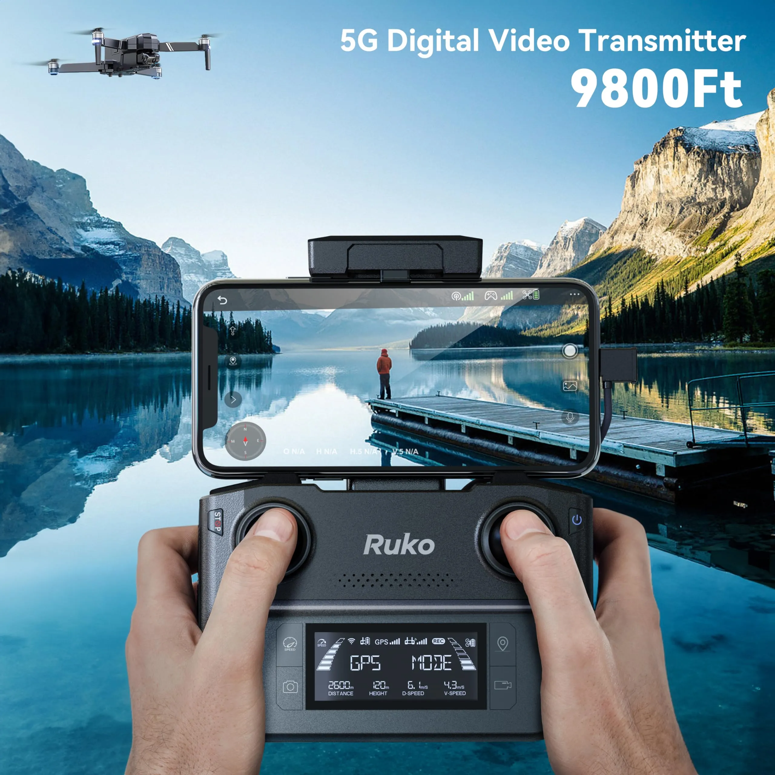 Drones with Gimbal EIS 4K Camera for Adults, 96 Min Long Flight Time 9800ft Long Range FPV, Auto Return Home with GPS