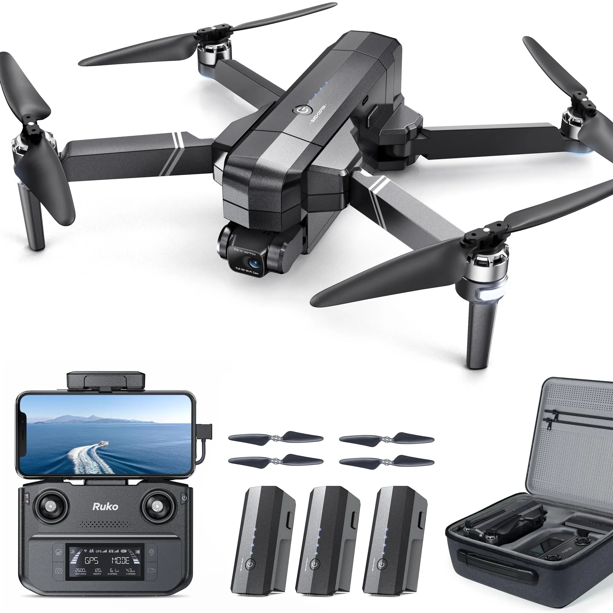 Drones with Gimbal EIS 4K Camera for Adults, 96 Min Long Flight Time 9800ft Long Range FPV, Auto Return Home with GPS