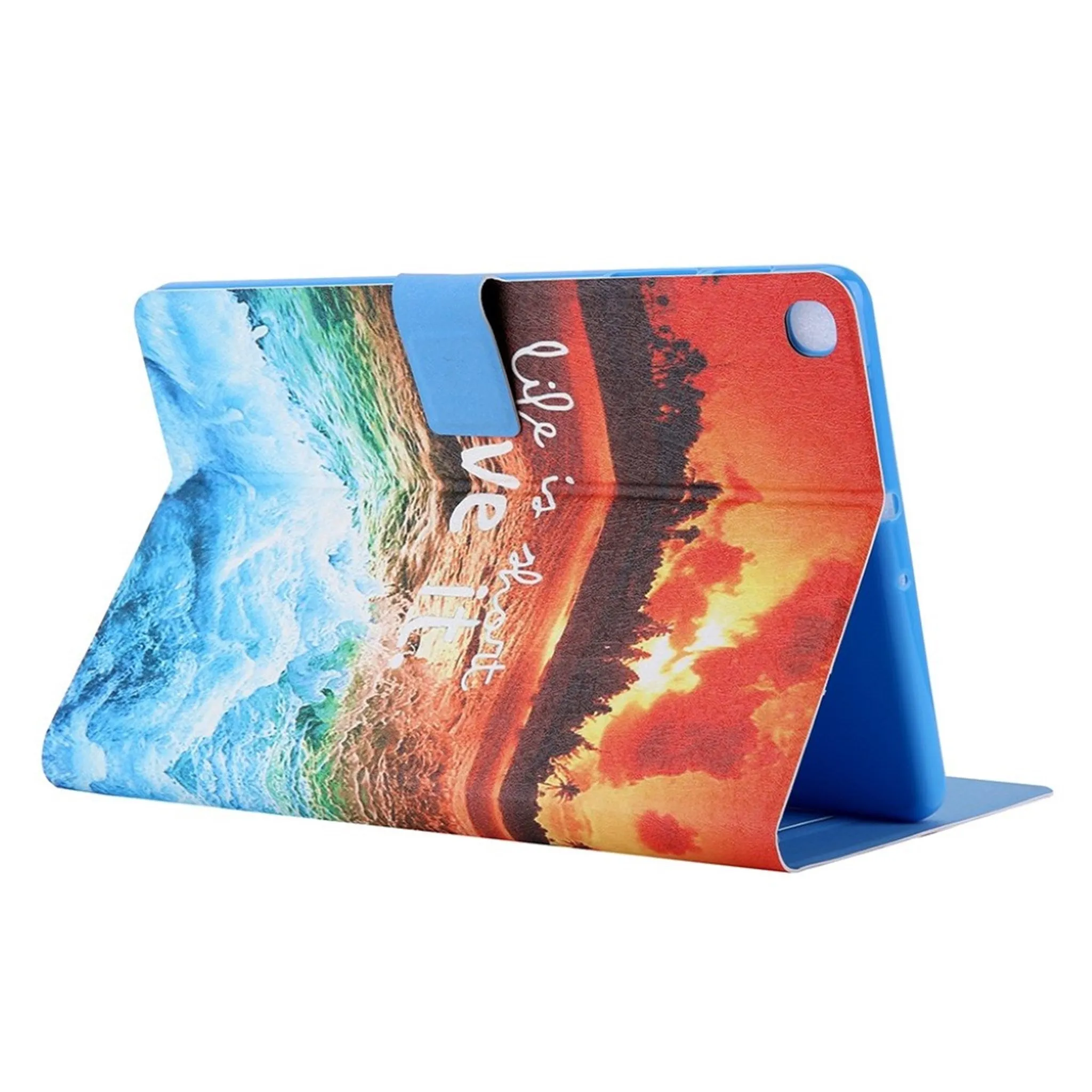 Elegant pattern leather flip case for Samsung Galaxy Tab A7 10.4 (2020) - Seaside Sunset