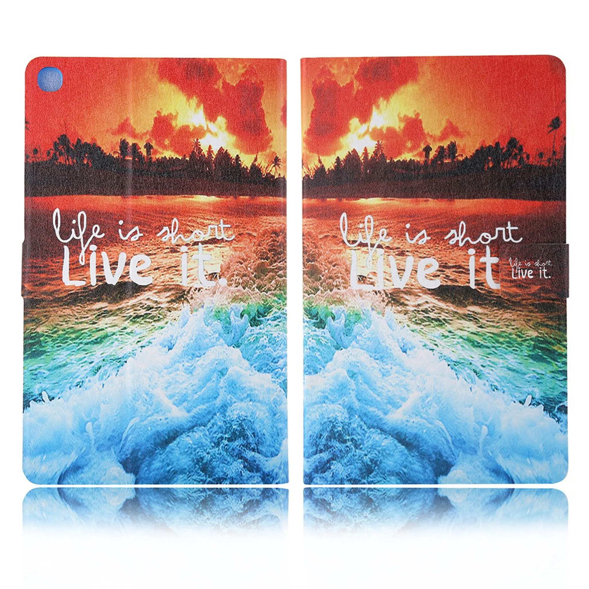 Elegant pattern leather flip case for Samsung Galaxy Tab A7 10.4 (2020) - Seaside Sunset