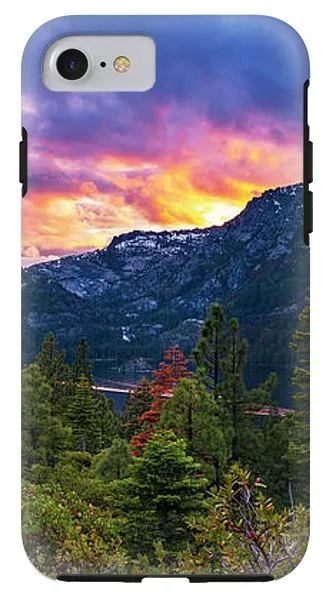 Emerald Bay Secret Sunset Panorama By Brad Scott - Phone Case