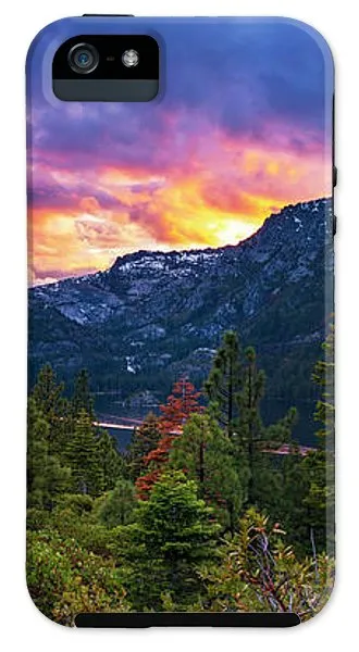 Emerald Bay Secret Sunset Panorama By Brad Scott - Phone Case