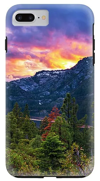 Emerald Bay Secret Sunset Panorama By Brad Scott - Phone Case