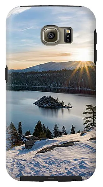 Emerald Bay Winter Sunburst By Brad Scott - Phone Case