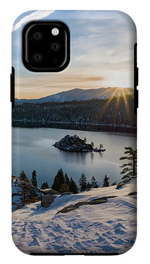 Emerald Bay Winter Sunburst By Brad Scott - Phone Case