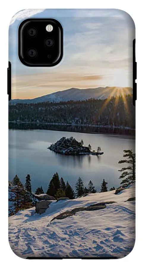 Emerald Bay Winter Sunburst By Brad Scott - Phone Case