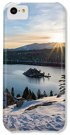 Emerald Bay Winter Sunburst By Brad Scott - Phone Case