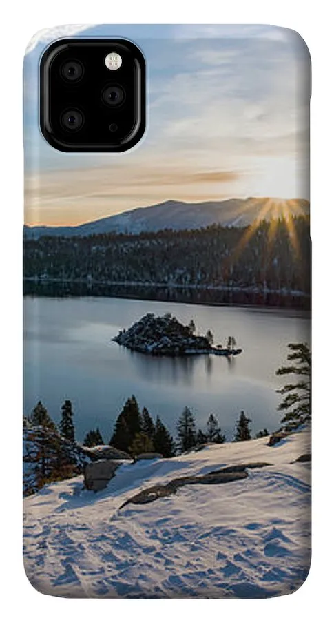 Emerald Bay Winter Sunburst By Brad Scott - Phone Case