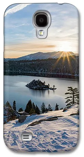 Emerald Bay Winter Sunburst By Brad Scott - Phone Case