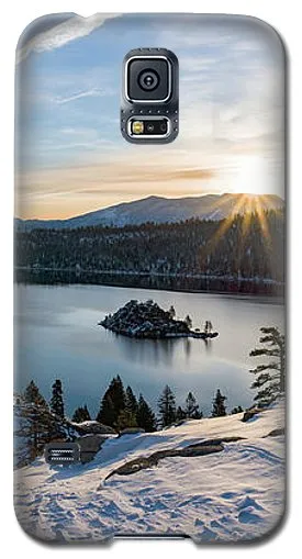 Emerald Bay Winter Sunburst By Brad Scott - Phone Case