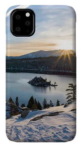 Emerald Bay Winter Sunburst By Brad Scott - Phone Case