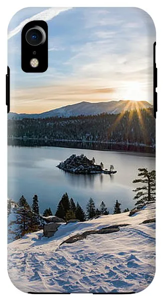 Emerald Bay Winter Sunburst By Brad Scott - Phone Case