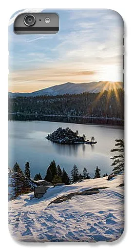 Emerald Bay Winter Sunburst By Brad Scott - Phone Case