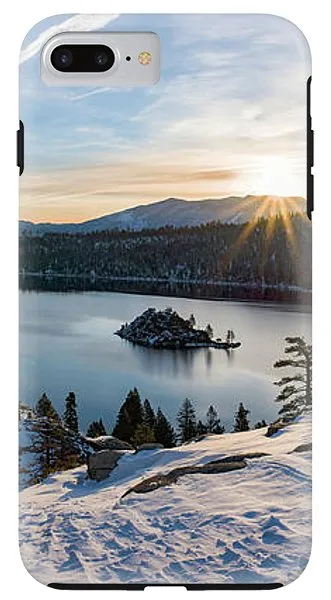 Emerald Bay Winter Sunburst By Brad Scott - Phone Case