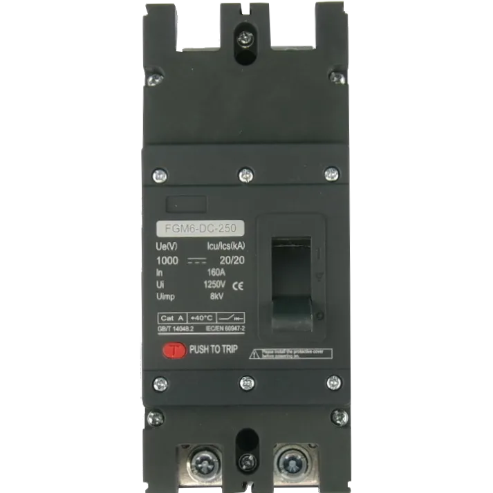 FGM6DC-2PL-320 100A, 2 Pole DC Moulded Case Circuit Breaker (MCCB) Fixed Type 20kA 100 Amp, 1000VDC