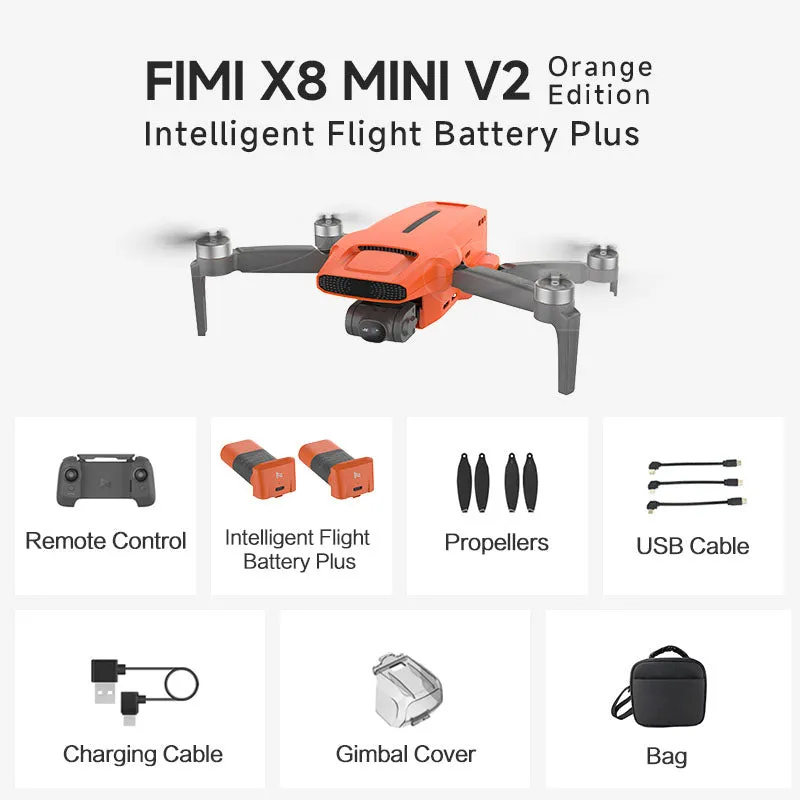 FIMI X8 MINI V2 RC Drone 9KM FPV 4K Camera HDR Video 3-axis Mechanical Gimbal 37mins Flight Time 245g GPS Foldable Quadcopter