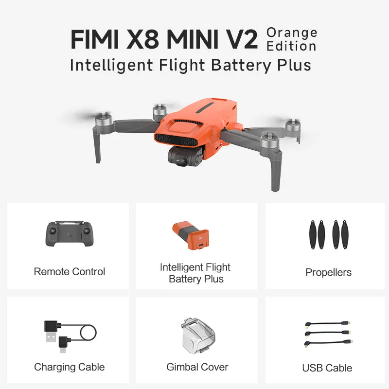 FIMI X8 MINI V2 RC Drone 9KM FPV 4K Camera HDR Video 3-axis Mechanical Gimbal 37mins Flight Time 245g GPS Foldable Quadcopter