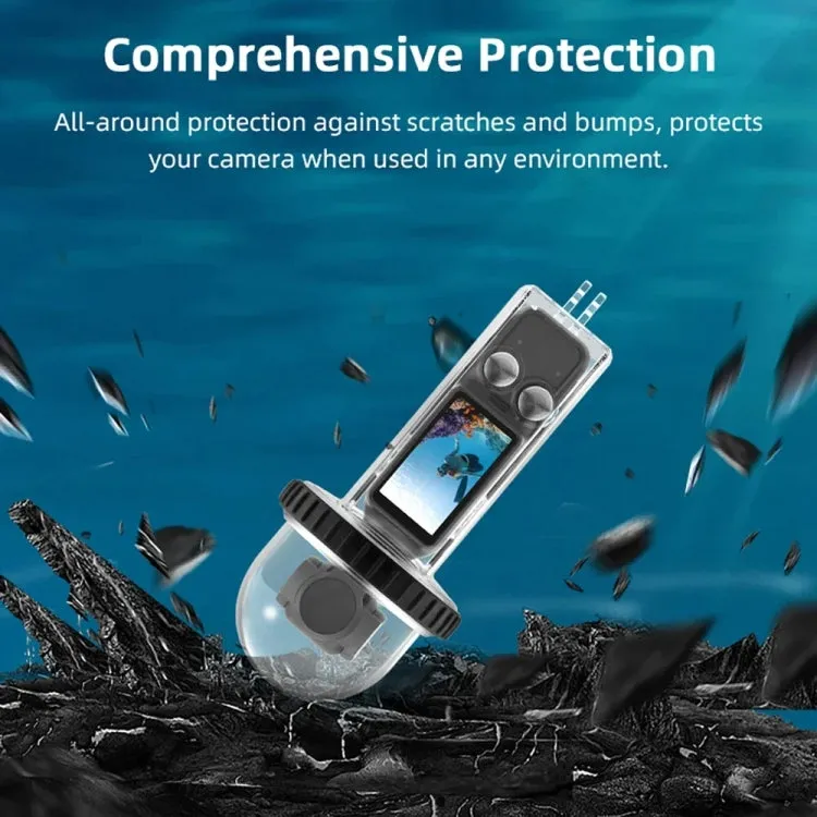 For DJI Osmo Pocket 3 BRDRC 40m Depth Waterproof Case Diving Housing Cover(Transparent Handle)