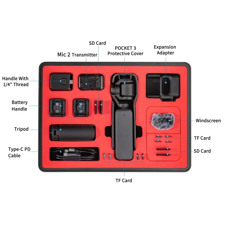 For DJI Osmo Pocket 3 STARTRC Waterproof PP Full Kit Suitcase Storage Box (Black)