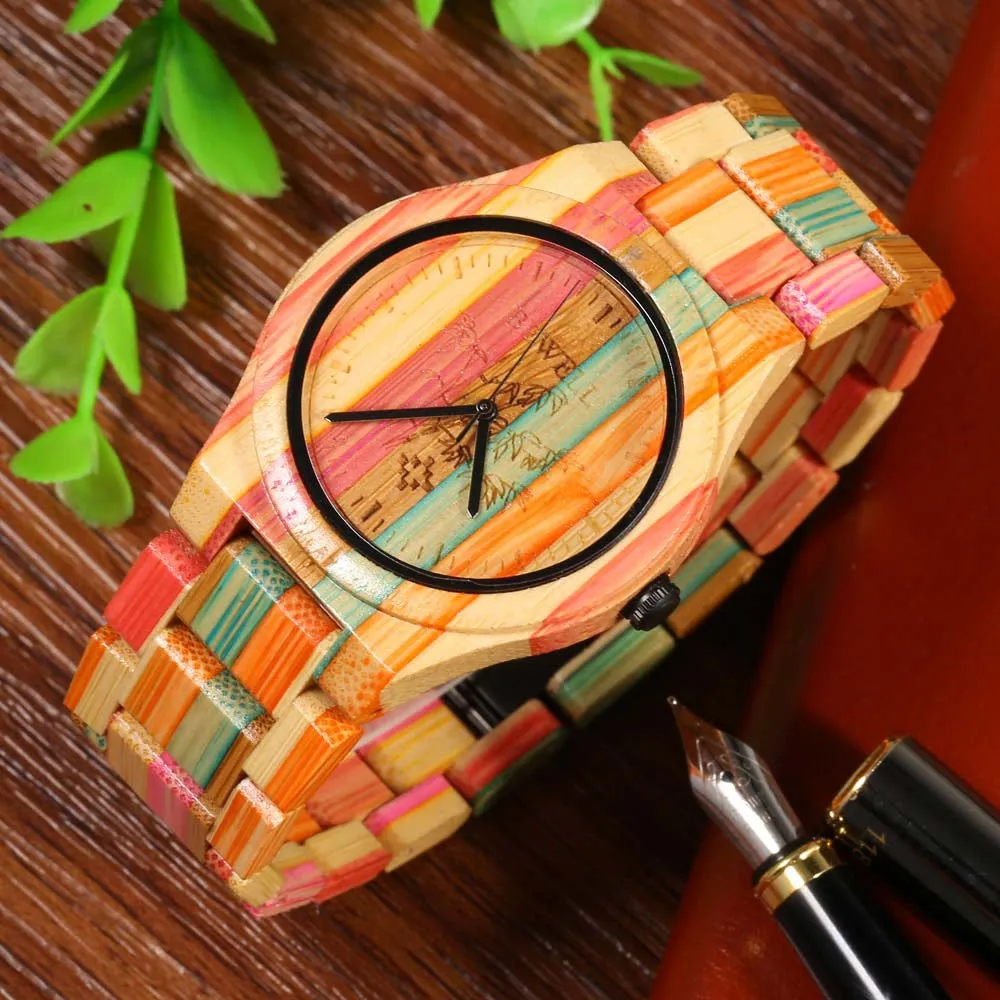 Full Bamboo Watch Men Luxury Brand BEWELL New Natural Quartz Wooden Bamboo Watch Male Clock Wood Watch With Bamboo Band