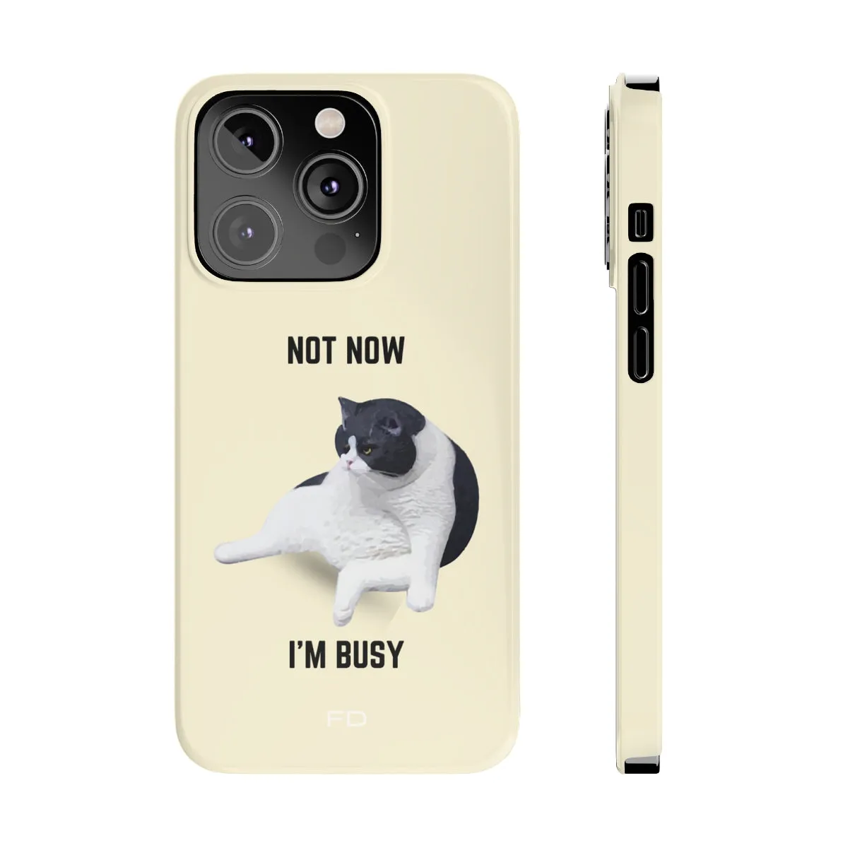 Funny Bored Cat Theme Slim Case for iPhone 14, 14 PRO and 14 PRO MAX