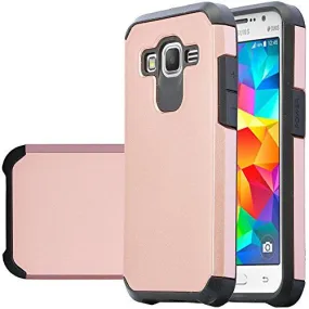 Galaxy Go Prime Case, Galaxy Grand Prime Case, Slim Hybrid [Shock/Impact] Absorption Dual Layer Case for Samsung Galaxy Go Prime/Grand Prime - Rose Gold