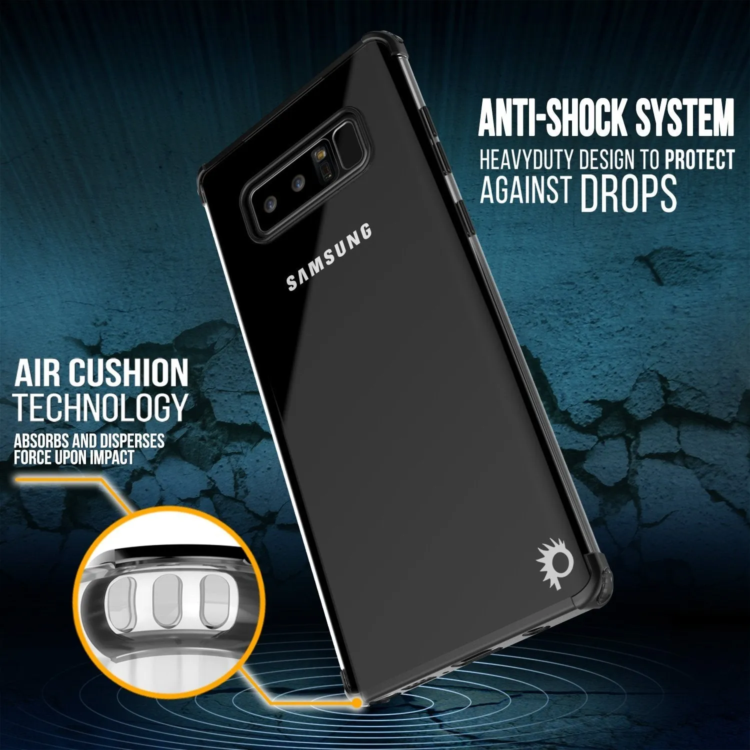 Galaxy Note 8 Anti-shockproof & Screen Protective Slim Case [Black]