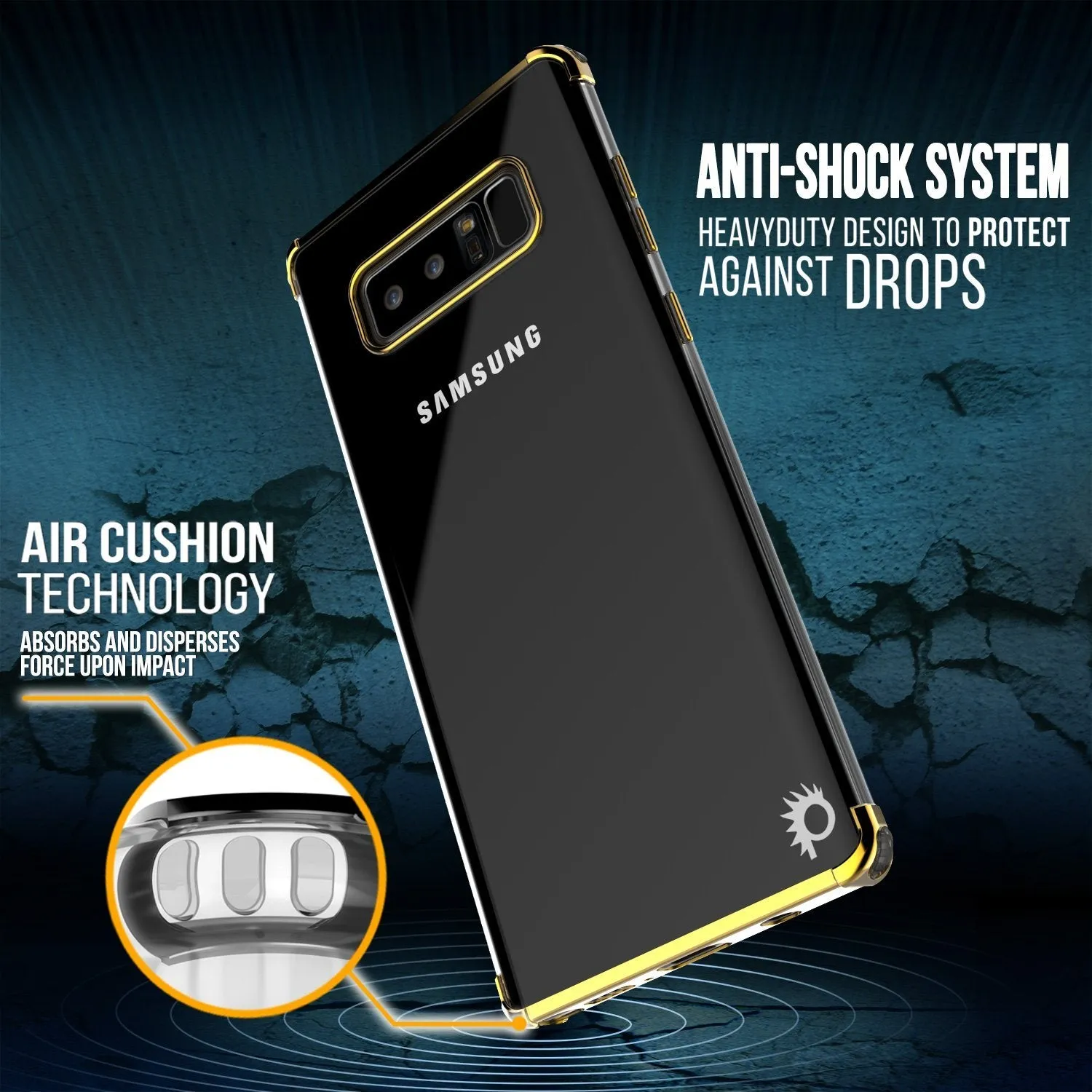 Galaxy Note 8 Anti-shockproof & Screen Protective Slim Case [Gold]