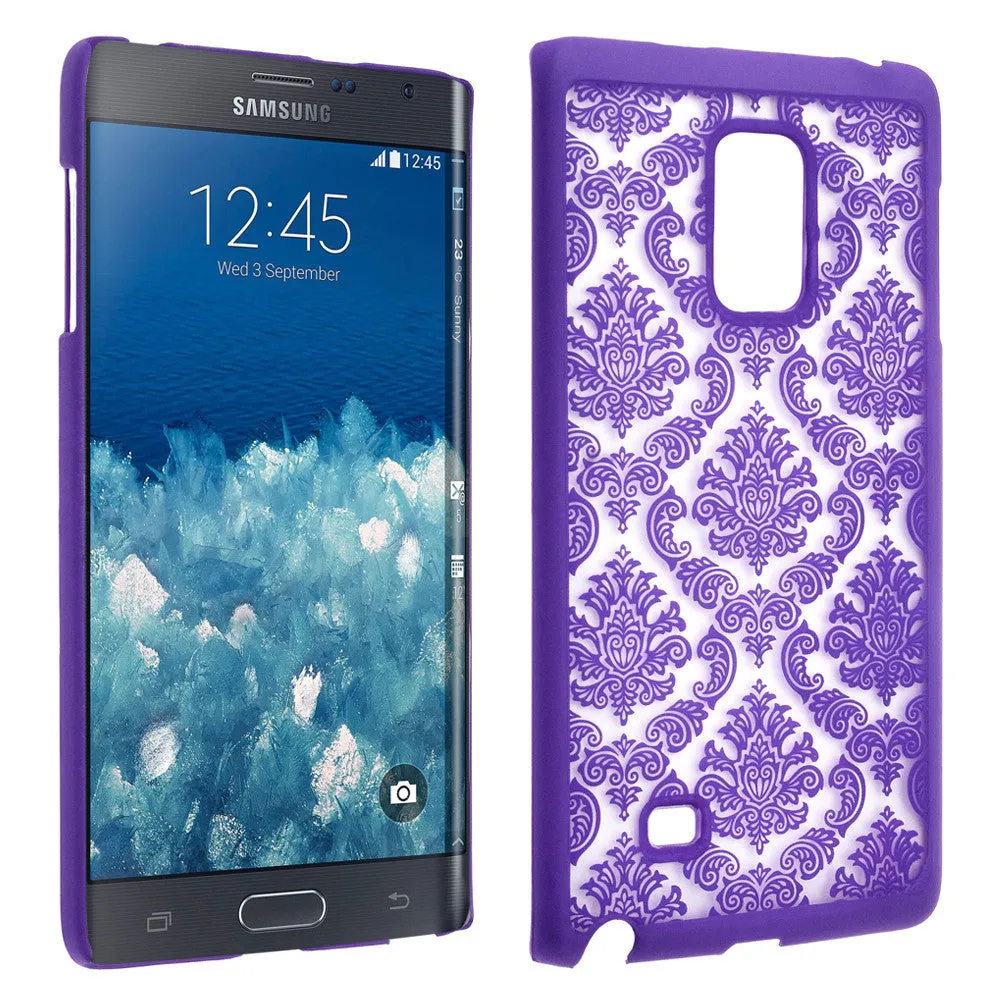 Galaxy Note Edge Case, Ultra Slim Damask Vintage Case Cover - Purple