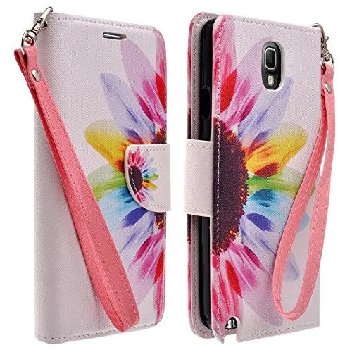 Galaxy S5 Case, Wrist Strap Pu Leather Magnetic Fold[Kickstand] Wallet Case with ID & Card Slots for Samsung Galaxy S5 - Vivid Sunflower