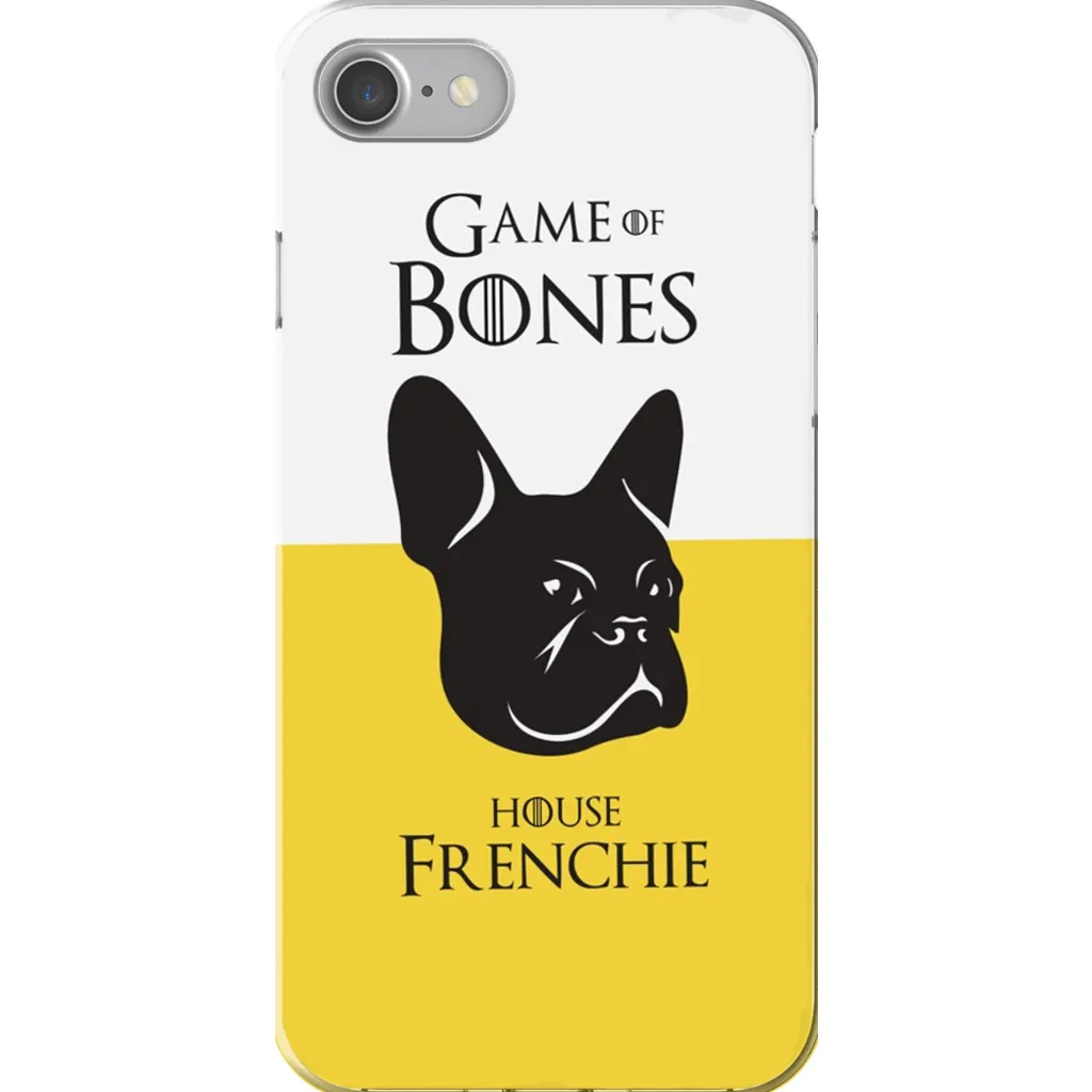 Game of Bones: House Frenchie iPhone Cases (yellow - various sizes)