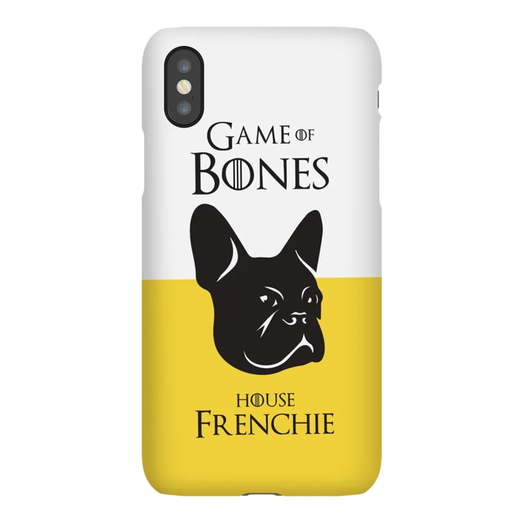 Game of Bones: House Frenchie iPhone Cases (yellow - various sizes)