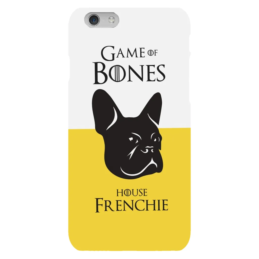 Game of Bones: House Frenchie iPhone Cases (yellow - various sizes)