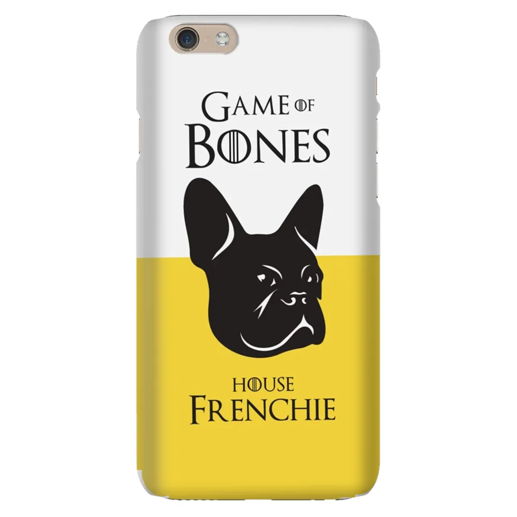 Game of Bones: House Frenchie iPhone Cases (yellow - various sizes)