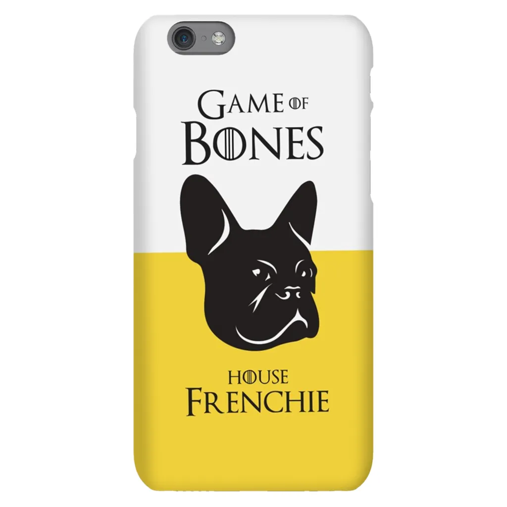 Game of Bones: House Frenchie iPhone Cases (yellow - various sizes)