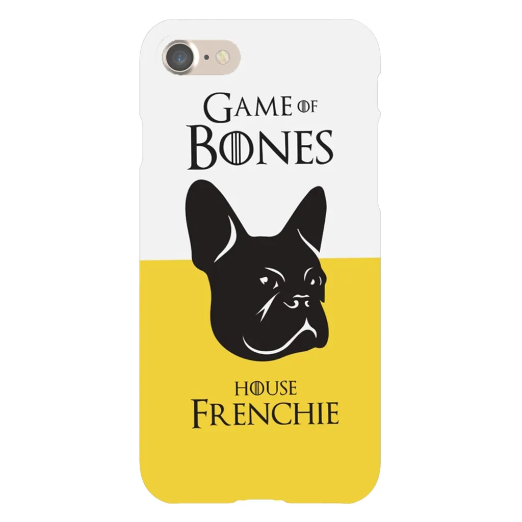 Game of Bones: House Frenchie iPhone Cases (yellow - various sizes)