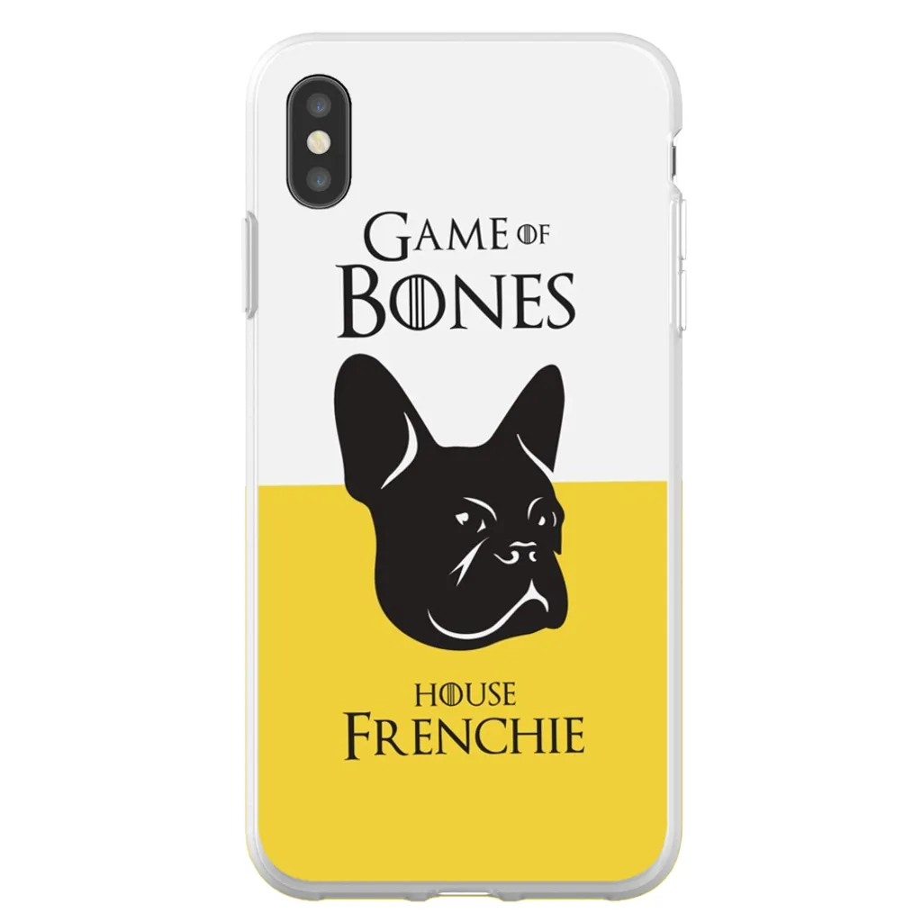 Game of Bones: House Frenchie iPhone Cases (yellow - various sizes)